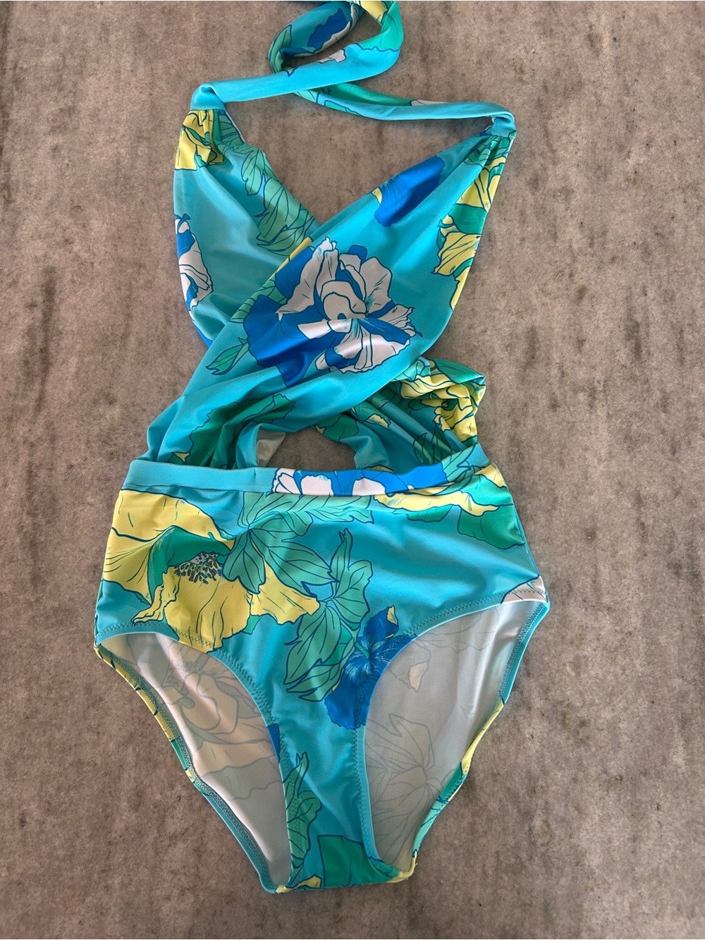 6 Shore Rd Cabana One Pc Wrap Swimsuit in Ashbury Poppies Turquoise Size S